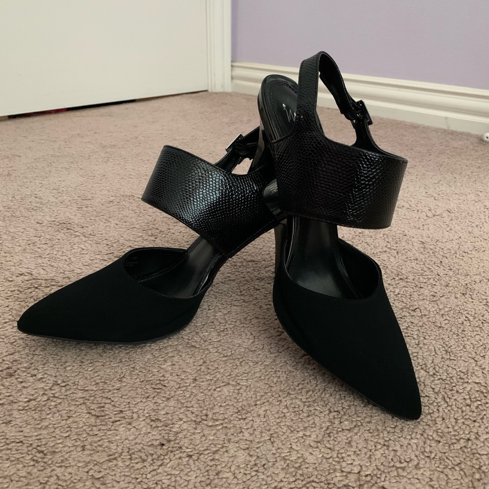 Black pointed heels